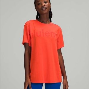 LULULEMON size 12 orange all yours t shirt like new